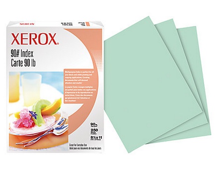 Xerox® 90 lb Green Index Card Stock 8.5x11 - 250 SHEETS PER REAM | SKU 3R11622